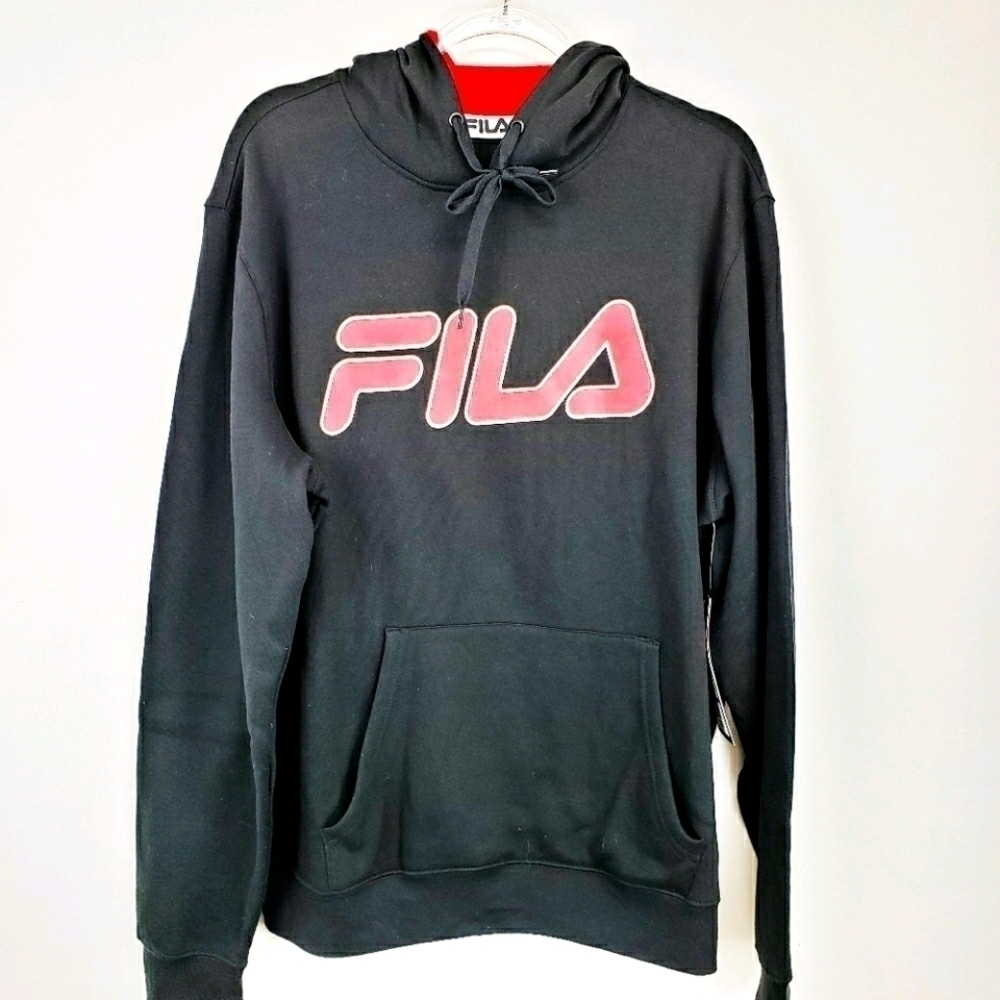 FILA - Black and Red‎ Logo Hoodie New With Tags Size XL Sweatshirt